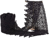 8.5CM Width Black Lace Ribbon Inelastic Embroidery Lace Trim,Curtain Tablecloth Slipcover Bridal DIY Clothing/Accessories