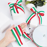 1.1 Stripes Ribbon, 50 Yards Red White and Green Craft Ribbon Colorful Italian Flag Patriotic Stripe Craft Ribbon for Christmas Holiday New Year Party Decoration Gift Wrapping