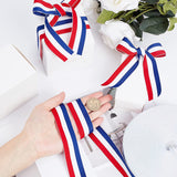 1.1 Inch American Fag Ribbon, Red White Blue Striped Grosgrain Ribbon Patriotic Craft Ribbon for Christmas Holiday New Year Party Decoration Gift Wrapping Crafting Sewing