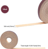 1 Roll 11yd/10m Lychee Pattern Leather Strap Strip 5/8 inch Wide Flat Cord DIY Full Grain Buffalo Leather Strap Belt for Crafts DIY Belts Bracelets Jewelry Leather Watch(Light Brown)
