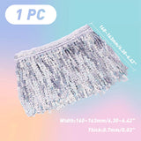 6.5 Yards Encryption Sequins Lace Tassel Fringe Trim, 6 Inch Metallic Sequin Trim Bling Sewing Fringe Trim Embellishment for DIY Crafts Dance Stage Costume Clothing Dress Home Decor