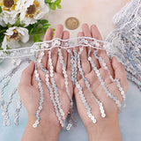 6.5 Yards Encryption Sequins Lace Tassel Fringe Trim, 6 Inch Metallic Sequin Trim Bling Sewing Fringe Trim Embellishment for DIY Crafts Dance Stage Costume Clothing Dress Home Decor