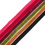 10 Strand Single Face Velvet Ribbon, Mixed Color, 3/8 inch(10mm), about 5.47 Yards(5m)/Strand