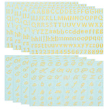 Craspire 8Pcs 2 Styles Brass Self-Adhesive Picture Stickers, Metal Decals for Phone Case Decor, Letter A~Z & Number 0~9, Golden, 50x75x0.1mm, Sticker: 3~6.5x0.8~5mm, 4pcs/style