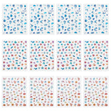 Craspire 12 Sheets 3 Style Waterproof Ocean Theme PET Nail Art Stickers, Self-adhesive, for DIY Nail Decals Design Manicure Decor, Mixed Color, 133x83x0.5mm, 4sheets/style