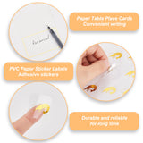 Craspire 8 Sheets 4 Styles PVC Waterproof Self-Adhesive Sticker, Cartoon Decals for Gift Cards Decoration, with 60Pcs Paper Table Place Cards, Sea Animals, Gold, Self-Adhesive Sticker: 165x140x0.2mm, Sticker: 25x25mm, 2 sheets/style