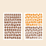 Craspire PG Stickers, for Card-Making, Scrapbooking, Diary, Planner, Envelope & Notebooks, with Letter A~Z and Number 0~9, Brown, 10.5x16cm, about 2 Sheets/Set