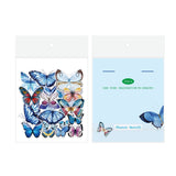 Craspire PET Adhesive Sticker Lables, for Scarpbook, Diary, Notebook, Butterfly, Blue, 105x90x5mm, 10bags/set.