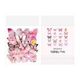 Craspire PET Adhesive Sticker Lables, for Scarpbook, Diary, Notebook, Butterfly, Pink, 105x90x5mm, 10bags/set.