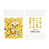 Craspire PET Adhesive Sticker Lables, for Scarpbook, Diary, Notebook, Butterfly, Yellow, 105x90x5mm, 10bags/set.