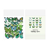 Craspire PET Adhesive Sticker Lables, for Scarpbook, Diary, Notebook, Butterfly, Green, 105x90x5mm, 10bags/set.