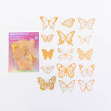 Craspire PET Plastic Adhesive Sticker Lables, for Suitcase, Refrigerator, Mobile Phone Shell, Scarpbook, Notebook, Rectangle, Butterfly Pattern, 50~80x50~80mm, about 45pcs/bag, 10bags/set.