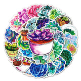 Craspire Waterproof PVC Plastic Sticker Labels, Self-adhesion, for Card-Making, Scrapbooking, Diary, Planner, Cup, Mobile Phone Shell, Notebooks, Plants Pattern, 5.5~8.5cm, about 50pcs/set