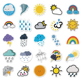Craspire Waterproof PVC Plastic Sticker Labels, Self-adhesion, for Card-Making, Scrapbooking, Diary, Planner, Cup, Mobile Phone Shell, Notebooks, Weather Pattern, 5.5~8.5cm, about 50pcs/set