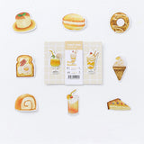 Craspire PVC Plastic Sticker Labels, Self-adhesion, for Card-Making, Scrapbooking, Diary, Planner, Cup, Mobile Phone Shell, Notebooks, Gold, Food Pattern, 9.5x7cm, 20pcs/bag, 10bags/set.
