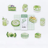 Craspire PVC Plastic Sticker Labels, Self-adhesion,  for Card-Making, Scrapbooking, Diary, Planner, Cup, Mobile Phone Shell, Notebooks, Sea Green, Food Pattern, 9.5x7cm, 20pcs/bag, 10bags/set.