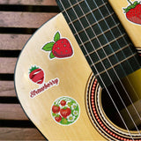 Craspire Waterproof PVC Plastic Sticker Labels, Self-adhesion, for Water Bottles, Laptop, Luggage, Cup, Computer, Mobile Phone, Skateboard, Guitar Stickers, Strawberry Pattern, 3~6cm, 50pcs/bag