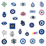 Craspire Waterproof PVC Plastic Sticker Labels, Self-adhesion, for Card-Making, Scrapbooking, Diary, Planner, Cup, Mobile Phone Shell, Notebooks, Evil Eye Pattern, 5~8cm, 50pcs/bag