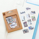 Craspire 10 Styles Paper Self Stickers, Stamp Shape Stickers for Scrapbooking, Planners, Stamp Pattern, 3pcs/style, 30pcs/set