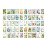 Craspire 100Pcs 50 Styles Autumn Themed Stamp Decorative Stickers, Paper Self Stickers, for Scrapbooking, Diary Stationery, Rabbit Pattern, 50x35mm, 2pcs/style