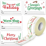Craspire Christmas PVC Plastic Roll Sticker Labels, Self-adhesion, for Suitcase, Skateboard, Refrigerator, Helmet, Mobile Phone Shell, Word, Mixed Color, 75x50mm, 300pcs/roll