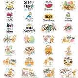 Craspire Waterproof PVC Adhesive Stickers, for Suitcase, Skateboard, Refrigerator, Helmet, Mobile Phone Shell, Summer Themed Pattern, 30~60mm, 56pcs/bag