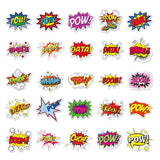 Craspire Waterproof PVC Adhesive Stickers, for Suitcase, Skateboard, Refrigerator, Helmet, Mobile Phone Shell, Word, 55~85mm, 50pcs/bag