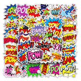 Craspire Waterproof PVC Adhesive Stickers, for Suitcase, Skateboard, Refrigerator, Helmet, Mobile Phone Shell, Word, 55~85mm, 50pcs/bag