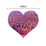 Craspire Laser Love Heart Paper Self Adhesive Stickers, Gift Decorative Stickers for Valentine's Day, Anniversaries, Wedding, Medium Violet Red, 38mm, 500pcs/roll