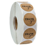 Craspire Thank You Stickers Roll, Round Kraft Paper Adhesive Labels, Decorative Sealing Stickers for Christmas Gifts, Wedding, Party, Tan, 25mm, 500pcs/roll