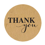 Craspire Thank You Stickers Roll, Round Kraft Paper Adhesive Labels, Decorative Sealing Stickers for Christmas Gifts, Wedding, Party, Tan, 25mm, 500pcs/roll