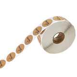 Craspire Thank You Stickers Roll, Round Kraft Paper Adhesive Labels, Decorative Sealing Stickers for Christmas Gifts, Wedding, Party, Tan, 25mm, 500pcs/roll