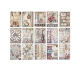 Craspire 30Pcs 15 Styles Retro Scrapbook Paper Pads, for DIY Album Scrapbook, Background Paper, Diary Decoration, Blanched Almond, 140x100mm, 2pcs/style