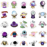 Craspire Magic Theme PVC Self Adhesive Stickers, Waterproof Crystal Ball Decals, for Suitcase, Skateboard, Refrigerator, Helmet, Mobile Phone Shell, Purple, 55~85mm, 50pcs/bag