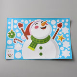 Craspire Christmas Themed PVC Static Stickers, for Window Decoration, Colorful, Snowman Pattern, 294x196x0.2mm, Sitcker: 7~184x7~211mm