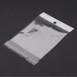 1000 Bag Pearl Film Cellophane Bags, OPP Material, Self-Adhesive Sealing, with Hang Hole, Clear, 15x10cm, Unilateral Thickness: 0.023mm, Inner Measure: 10x10cm
