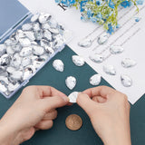 Craspire 80Pcs Extra Large Jewelry Sticker, Acrylic Rhinestone Stick On Cabochon, with Self Adhesive, Faceted, Teardrop, Crystal, 25x18x5mm