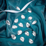 Craspire 80Pcs Extra Large Jewelry Sticker, Acrylic Rhinestone Stick On Cabochon, with Self Adhesive, Faceted, Teardrop, Crystal, 25x18x5mm