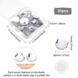 Craspire 30Pcs Extra Large Jewelry Sticker, Acrylic Rhinestone Stick On Cabochon, with Self Adhesive, Half Round/Dome, Faceted, Crystal, 40x7mm