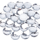 Craspire 30Pcs Extra Large Jewelry Sticker, Acrylic Rhinestone Stick On Cabochon, with Self Adhesive, Half Round/Dome, Faceted, Crystal, 40x7mm