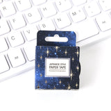 Craspire Starry Sky Pattern Adhesive Paper Tape, Round Stickers, for Card-Making, Scrapbooking, Diary, Planner, Envelope & Notebooks, Dark Blue, 20mm, about 5.47 Yards(5m)/Box