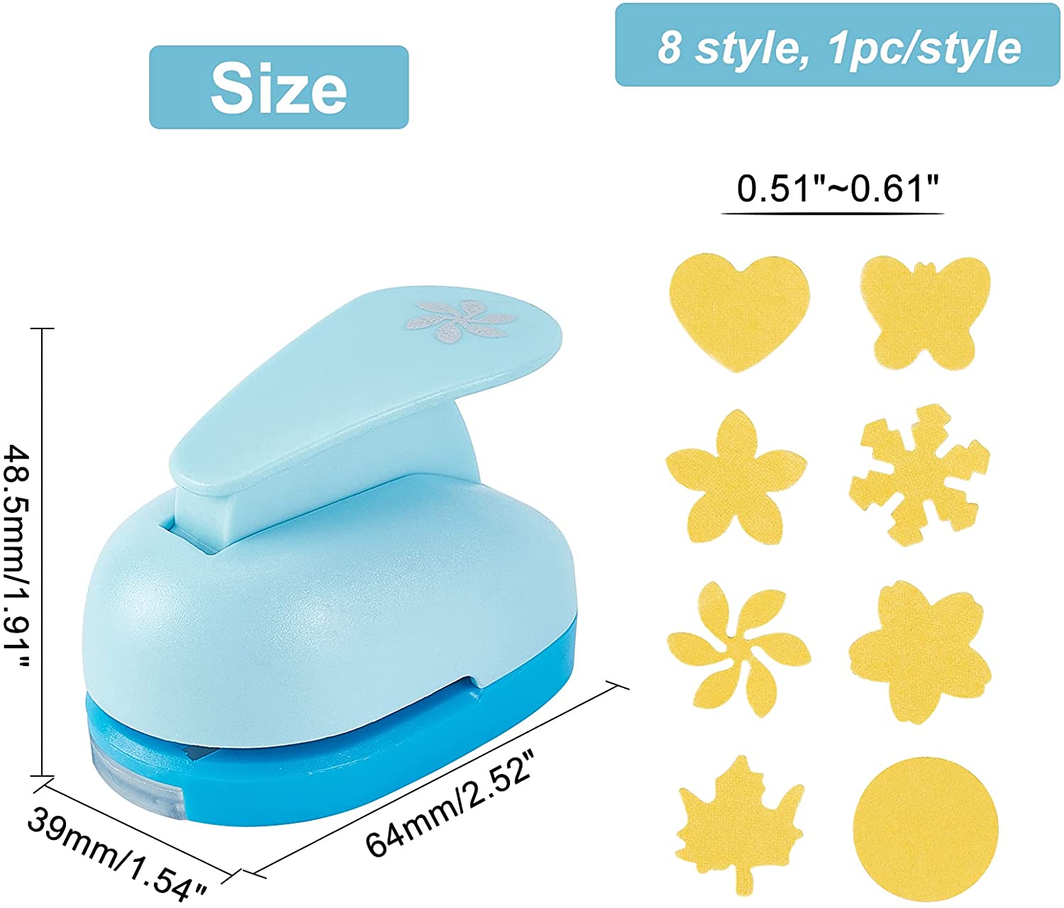 8Pcs 8Styles Craft Hole Punch Paper Puncher Handmade Hole Scrapbooking  Punches Different Shape Crafting Designs for Kindergarten Teacher Office