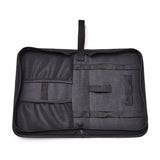 10 pc PU Leather & Oxford Cloth Zipper Storage Case, Carrying Case for Jewelry Making Tools, Black, 26.3x16.5x5.6cm, Unfold: 26.3x37.5x0.65cm