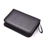 10 pc PU Leather & Oxford Cloth Zipper Storage Case, Carrying Case for Jewelry Making Tools, Black, 26.3x16.5x5.6cm, Unfold: 26.3x37.5x0.65cm