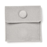 10 pc Square Velvet Jewelry Bags, with Snap Fastener, Gainsboro, 7x7x0.95cm