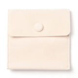 10 pc Square Velvet Jewelry Bags, with Snap Fastener, PapayaWhip, 10x10x1cm