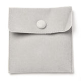 10 pc Square Velvet Jewelry Bags, with Snap Fastener, Gainsboro, 10x10x1cm