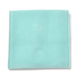 10 pc Square Velvet Jewelry Bags, with Snap Fastener, Turquoise, 10x10x1cm