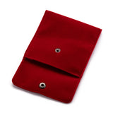 10 pc Square Velvet Jewelry Bags, with Snap Fastener, FireBrick, 10x10x1cm