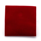 10 pc Square Velvet Jewelry Bags, with Snap Fastener, FireBrick, 10x10x1cm